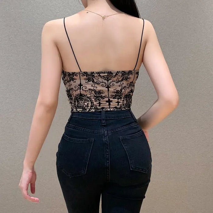 Printed Corset Crop Top fashionnsio