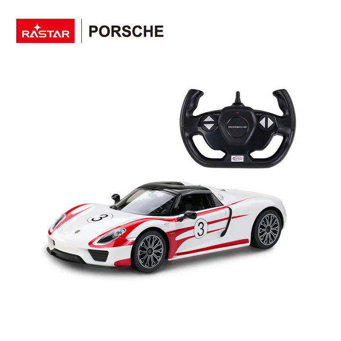 RC Car 1/4 Officially Licensed Scale PORSCHE 918 Spyder Performance White - Kids On Wheelz