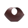 Red Leather Oval Top Handle Tote