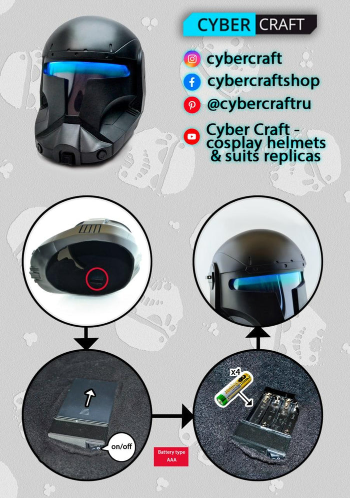 Republic Commando Gregor CC-5576-39 Helmet with LED Visor from Star Wars / Cosplay Helmet / Clone Commando / Delta Squad Helmet / Star Wars Helmet Cyber Craft