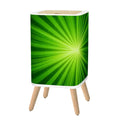 Retro 1970s Square Small Trash Can with Lid Sunburst Green - One Size - retro tash cans