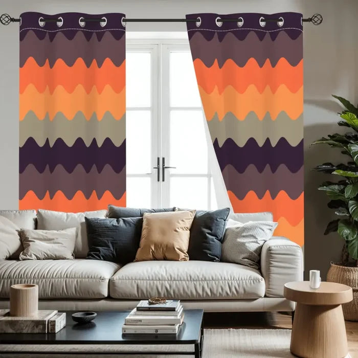 Retro 60s Blackout Curtains: Mid-Century Modern Grommet Panels - retro curtains