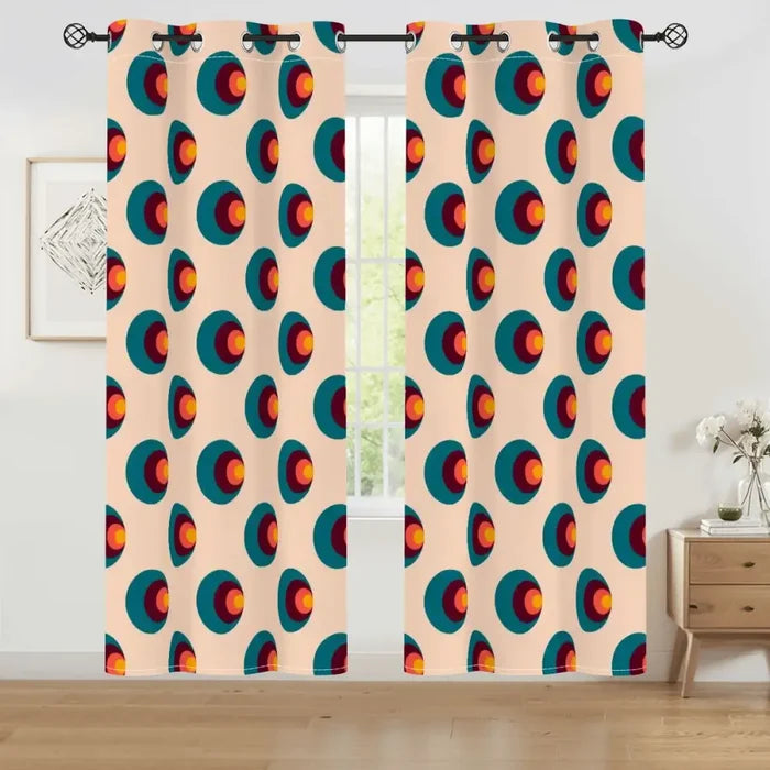 Retro 60s Blackout Curtains: Midcentury Custom Sizes Drapes - 50’’x84’’x2pcs - retro curtains