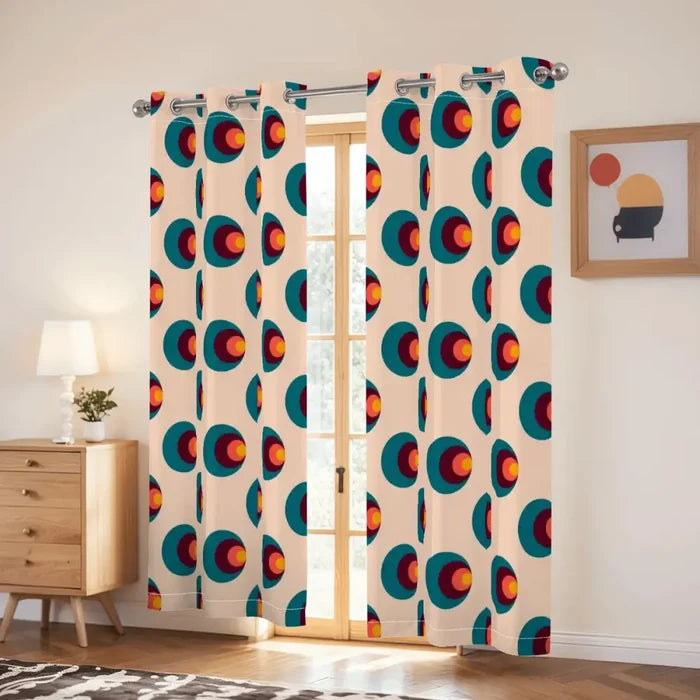 Retro 60s Blackout Curtains: Midcentury Custom Sizes Drapes - retro curtains