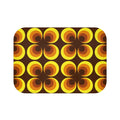 Retro 60s Floral Bath Mat | Mid Century Brown Yellow Flower Pattern - 24’’ × 17’’ - retro bathroom