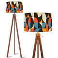 Retro 60s Geometric Tripod Floor Lamp - Wooden Scandi Midcentury Light - US Plug - retro floor lamps