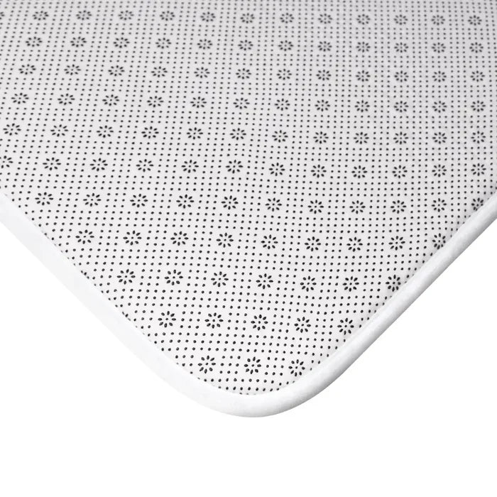 Retro 60s Monstera Pattern Bath Mat | Mid Century Black Green Decor - retro bathroom