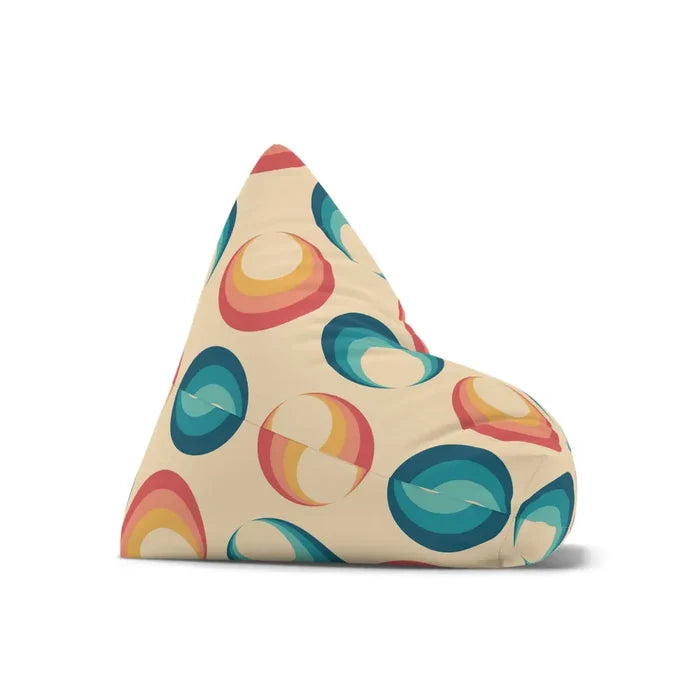 Retro 70s Bean Bag Chair Cover – Midcentury Modern Floor Seat - retro bean bag