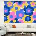 Retro 70s Flower Power Hippie Removable Stick and Peel Wallpaper - 144’’x100’’ - retro wallpaper