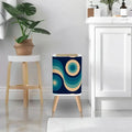 Retro 70s Nordic Trash Can with Lid: Midcentury Modern Wastebasket - retro ads