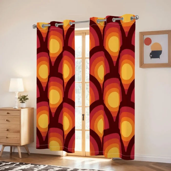 Retro 70s Runner Rug – Midcentury Yellow Red Orange | Multiple Sizes Non-Slip Polyester - retro ads