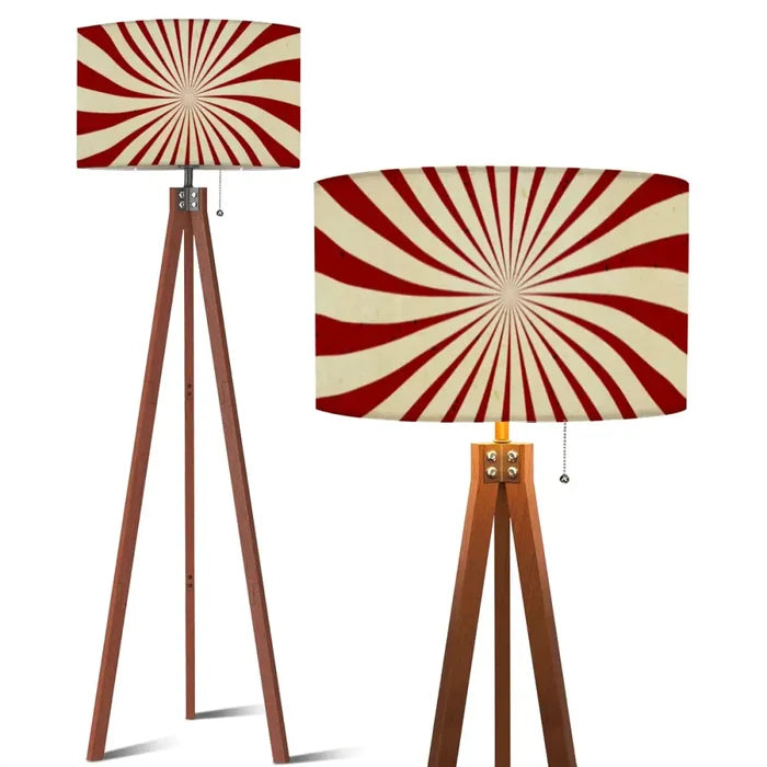 Retro 70s Sunburst Remote Tripod Floor Lamp: Midcentury Style Shade - US Plug - retro floor lamps