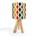 Retro 70s Table Lamp with Remote – Wooden Nordic Tripod Midcentury Light - US Plug - retro table lamps