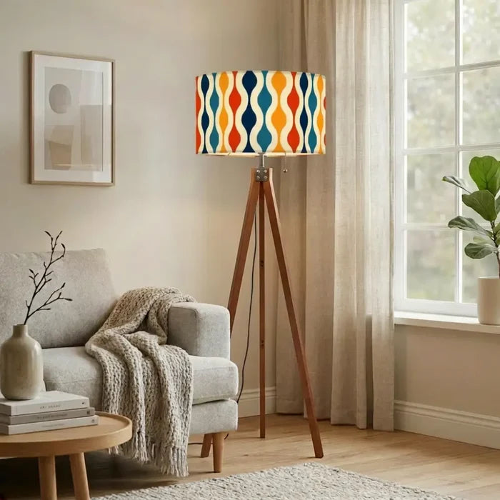 Retro 70s Tripod Floor Lamp: Midcentury Modern Lighting with Remote - retro floor lamps