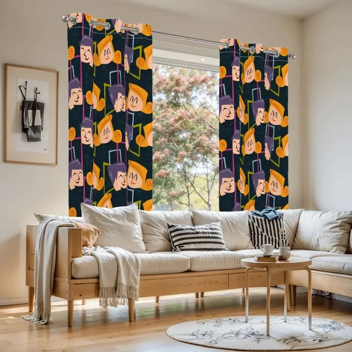 Retro Atomic Pattern Blackout Curtains: Mid-Century Modern Drapes - retro curtains