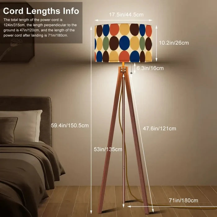 Retro Dots Tripod Floor Lamp - 1970s Scandi Midcentury Lighting - retro floor lamps