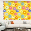 Retro Hippie Flower Power Stick & Peel Wallpaper: Micentury Floral Removable - 144’’x100’’ - retro wallpaper