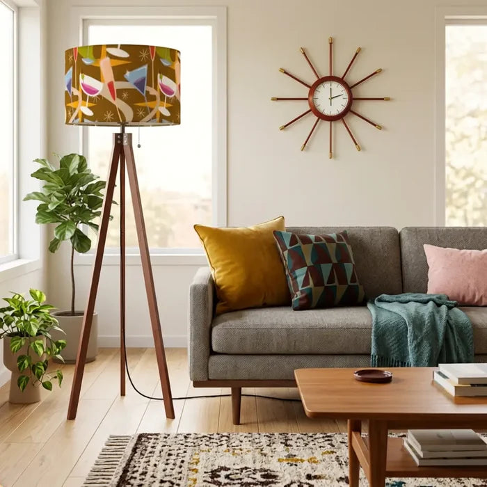 Retro Nordic Tripod Floor Lamp Cocktail Bar Mid Century Pattern - retro floor lamps