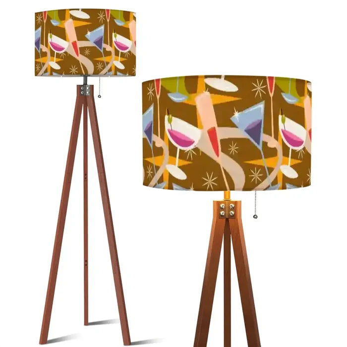 Retro Nordic Tripod Floor Lamp Cocktail Bar Mid Century Pattern - US Plug - retro floor lamps