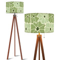 Retro Scandi Tripod Floor Lamp - Green White 70s Abstract Flowers - US Plug - retro floor lamps