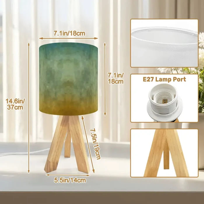 Retro Tripod Table Lamp – Ombré Earthy Tones Linen Shade Bedside Light - retro table lamps