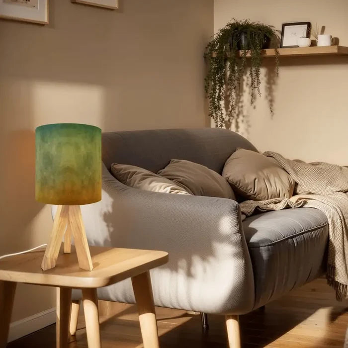 Retro Tripod Table Lamp – Ombré Earthy Tones Linen Shade Bedside Light - retro table lamps