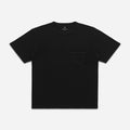 RIB WAFFLE POCKET T-SHIRT -  BLACK