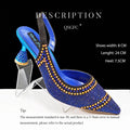 Fashion Simple Pointed Striped Hot Drilling Women Low-cut High Heels BadAssWear.fi