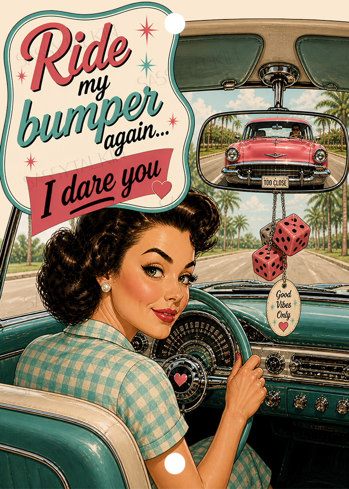Sassy Girl, Car Mirror Charm, Ride my bumper