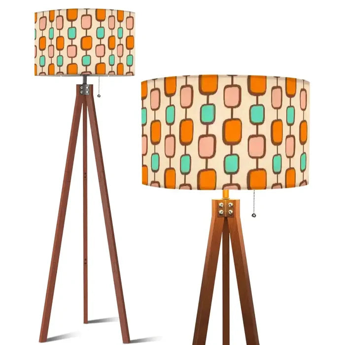 Scandi Retro Nordic Tripod Floor Lamp 1950s Style Pattern - US Plug - retro floor lamps