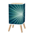 Scandi Retro Square Small Trash Can with Lid Sunburst Blue - One Size - retro tash cans