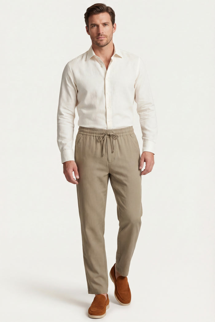 Sestri Tencel Drawstring Trousers Khaki