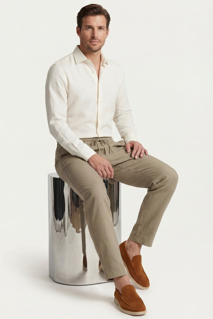 Sestri Tencel Drawstring Trousers Khaki
