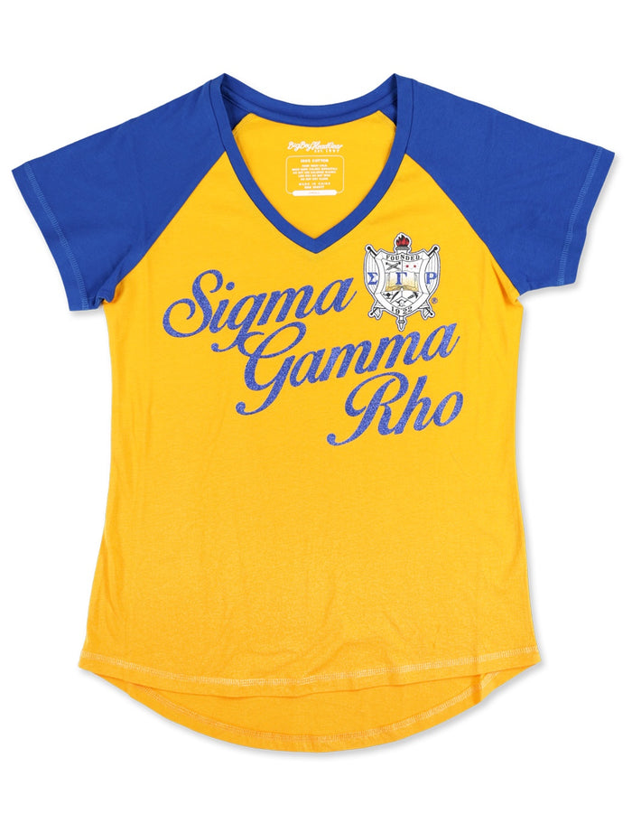 SGRho Glitter Print V-Neck Tee