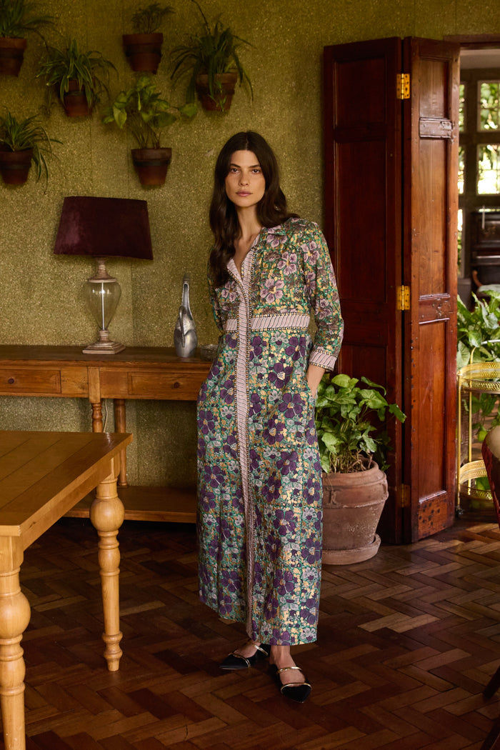 Shirt Dress Maxi- Matera Green