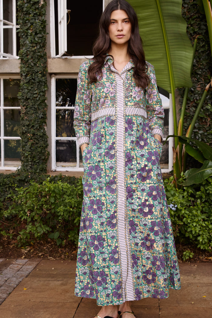 Shirt Dress Maxi- Matera Green