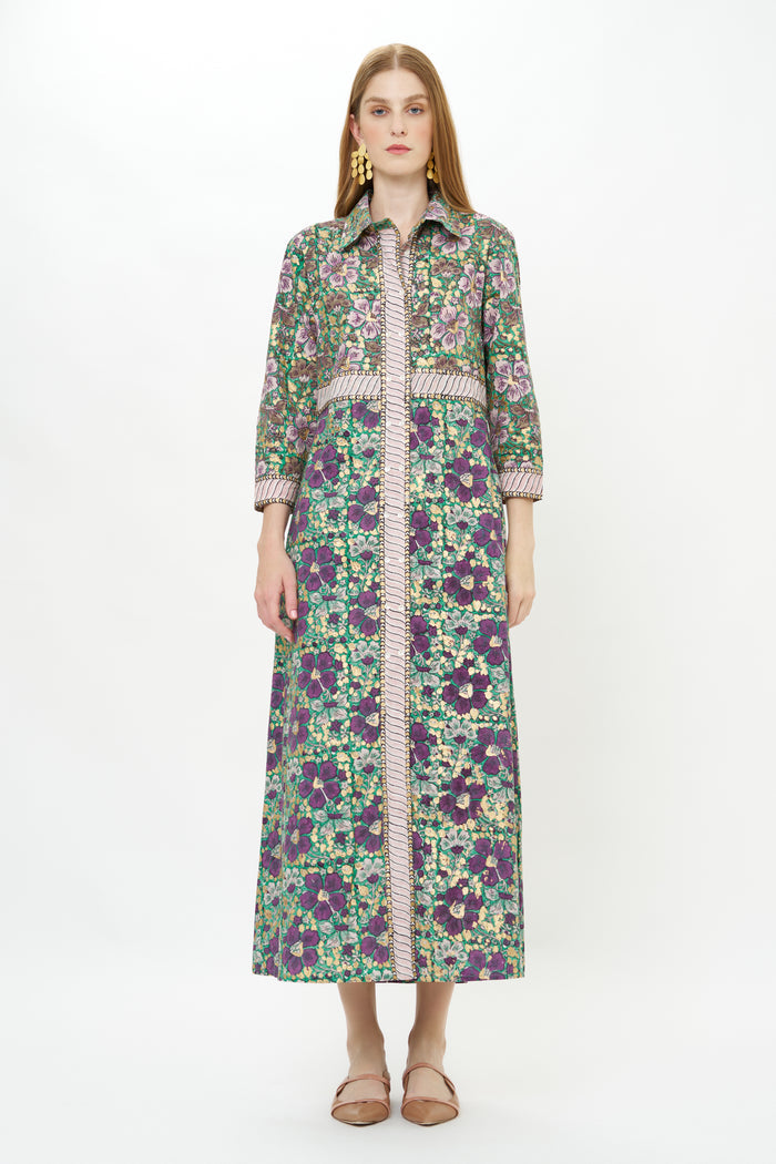 Shirt Dress Maxi- Matera Green