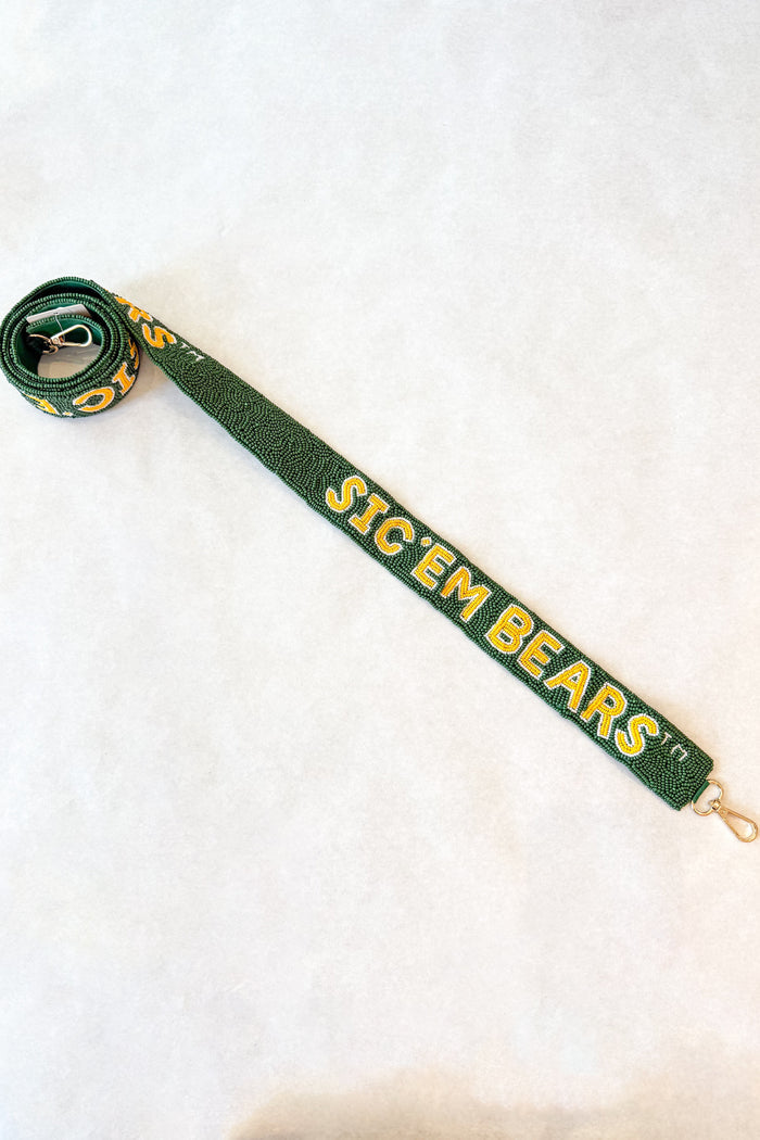 Sic Em Bears Beaded Strap, Baylor Bears, Baylor, Sic'em, Accessories, Purses, Purse Accessory, College Gamedays