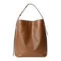 Signature Caramel Bucket Tote Bag (Medium Brown)