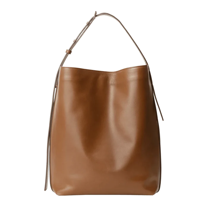 Signature Caramel Bucket Tote Bag (Medium Brown)
