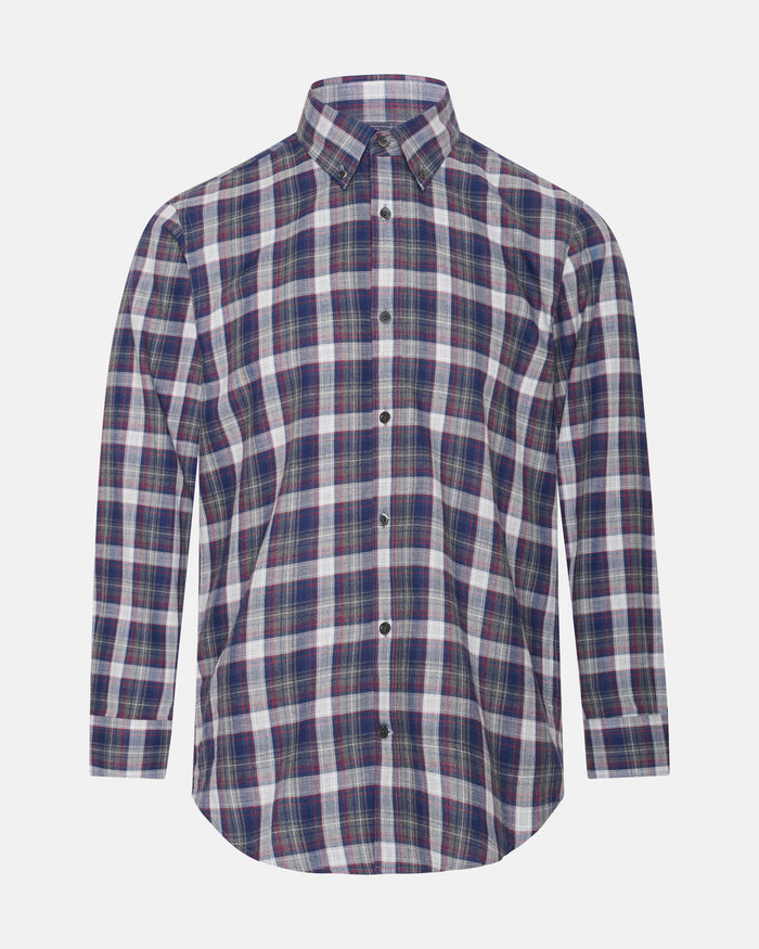 Simon Cotton Button Down Check Shirt