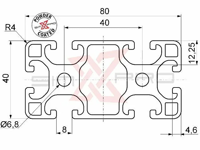 SimXPro 40x80 Profile - Sim Race Webshop B.V.