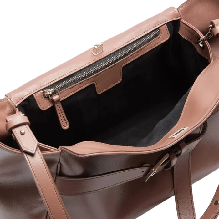 Slouchy Leather Caramel Shoulder Tote Bag