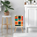 Small 70s Retro Trash Can with Lid: Scandi Midcentury Style Wastebasket - One Size - retro ads