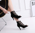 Women's Soft Bottom Red Short Peep Toe High Heels BadAssWear.fi