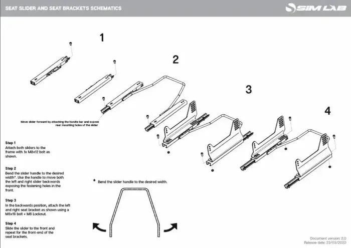 Sparco seat slider - Sim Race Webshop B.V.