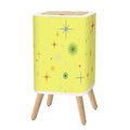Square Trash Can with Lid Christmas Stars Celestial Yellow - One Size - retro tash cans