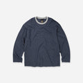 STRIPE RELAXED LONG SLEEVE T-SHIRT - NAVY