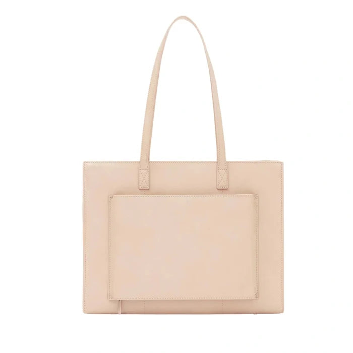 Structured Tote For Work in Beige