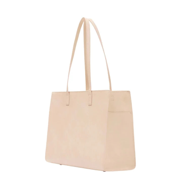 Structured Tote For Work in Beige